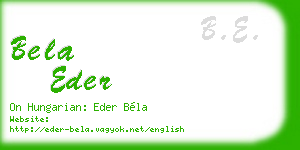 bela eder business card