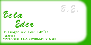 bela eder business card